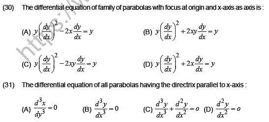 Jee Mathematics Differential Equations Mcqs Set B Multiple Choice